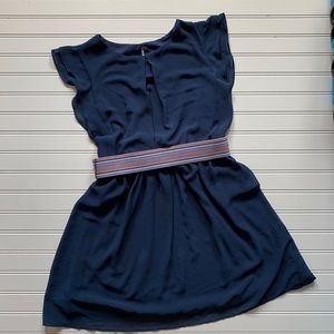 Byer Girl Navy Sleeveless Dress with Belt Size 16